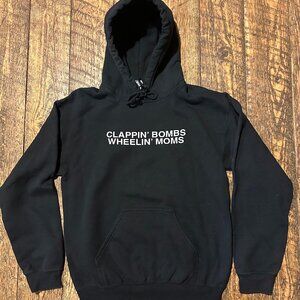 Men's Small Hockey Benders "Clappin' Bombs Wheelin' Moms" Black Sweatshirt